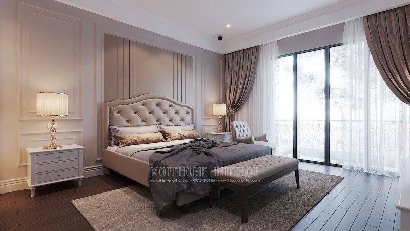 Sắp xếp nội thất phòng ngủ biệt thự khoa học và tinh tế