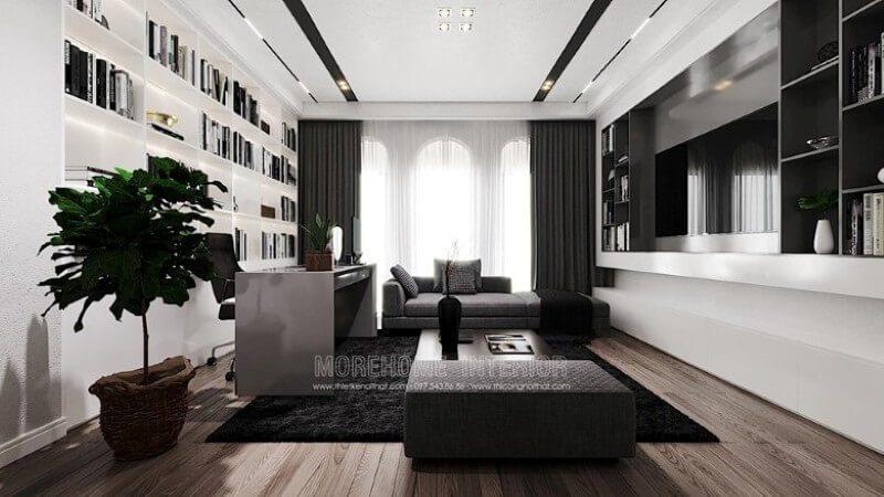 Mẫu sofa hiện đại với kiểu dáng đẹp cho phòng làm việc tại nhà.